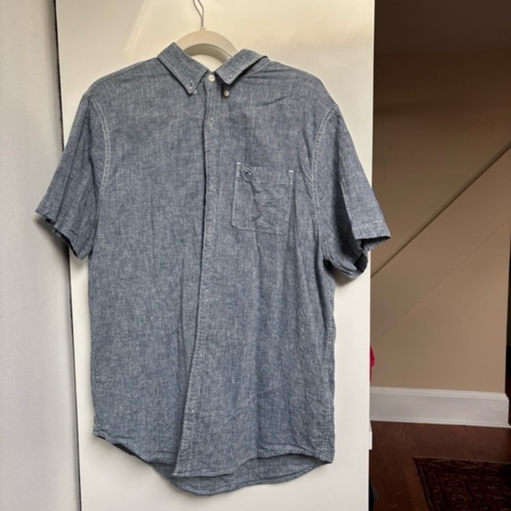 Men's Blue Button-Down Shirt